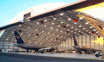 Aircraft hangars/Air cargo facilities/Aircraft maintenance buildings/Storage warehouses 